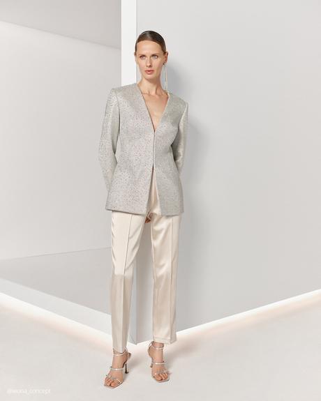 wona concept mother of the bride dresses pantsuit with glitter mesh silk pant