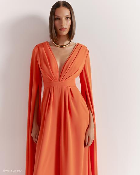 wona concept mother of the bride dresses orange simple v neckline jumpsuit