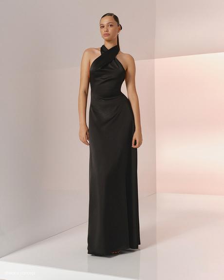 wona concept bridesmaid dresses black simple long xcross neckline