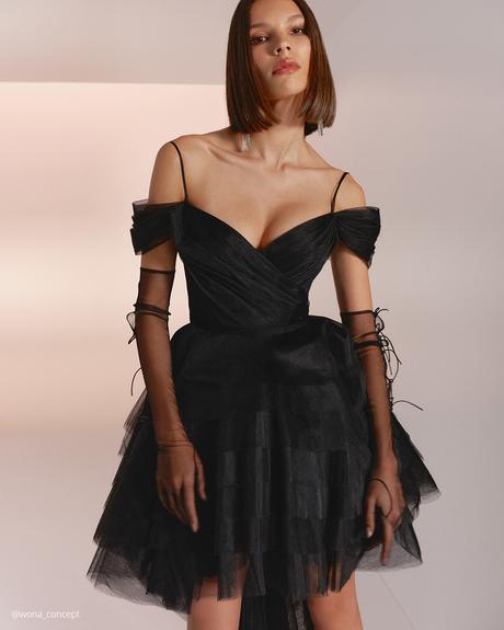 wona concept bridesmaid dresses black high low sexy
