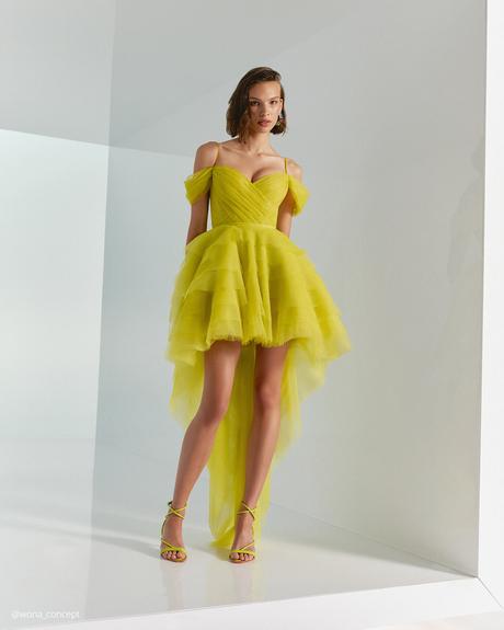 wona concept bridesmaid dresses yellow high low simple