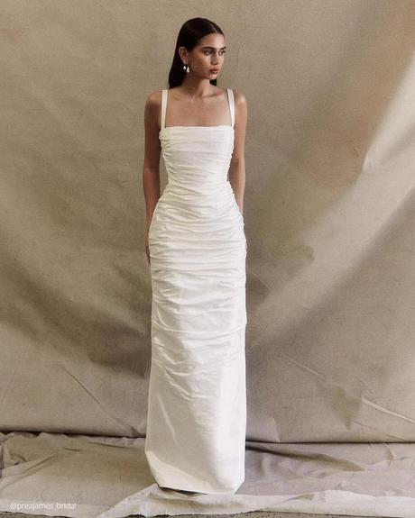 courthhouse wedding dress white simple long casual preajames