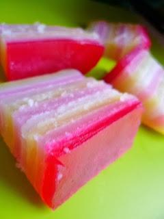 and now for something completely different:  Malaysian steamed layer cake - kuih lapis