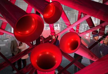 Match-Maker Times Square heart installation by Young Projects