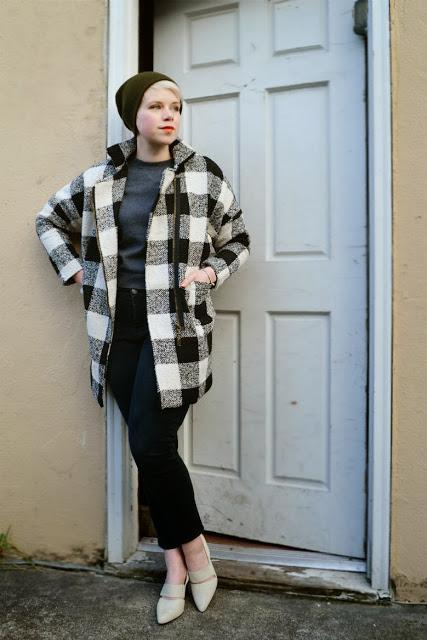 plaid, oasap, hat, red lips, heels