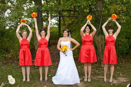 Fall themed bridesmaids dresses