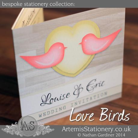 Love birds bespoke wedding stationery