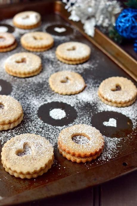 Linzer Cookies (Eggless Recipe)