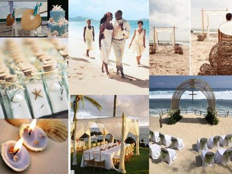 Beach wedding collage