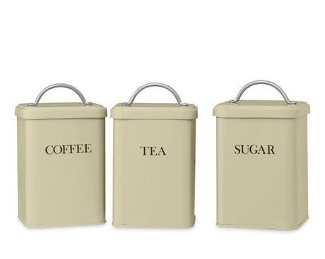 Retro Tea, Coffee & Sugar Canisters, Set of 3