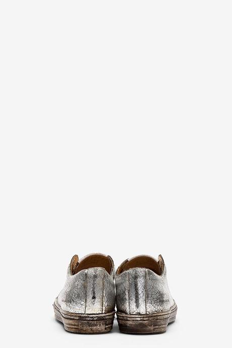 Tarnished Made Good:  Marc Jacobs Silver Cracked Leather Sneakers