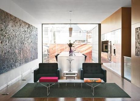 brick-clad renovation in Chicago interior living room 