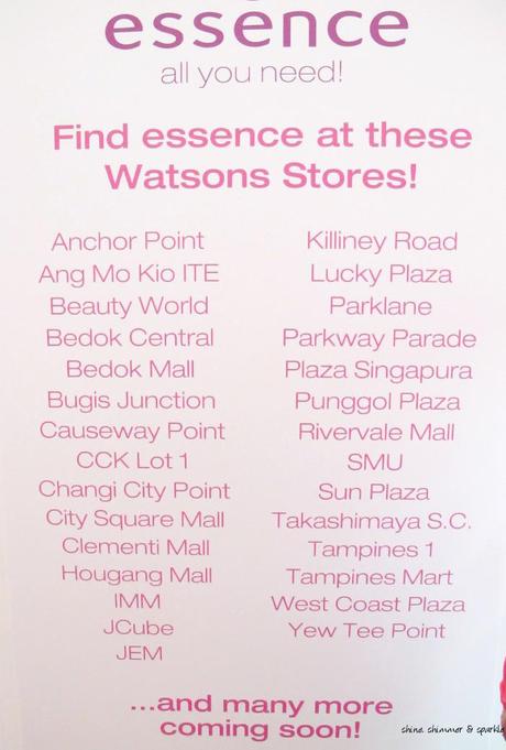 essence counters in Singapore