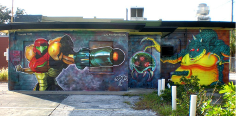 Super Metroid Inspired Street Art 