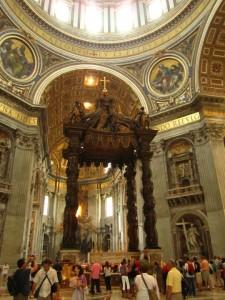 Bernini's Baldacchino inside Saint Peter's Basilica