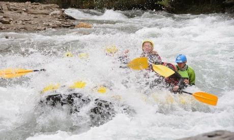 Getting drenched while rafting Class 4 rapids on the Noguera Pallaresa