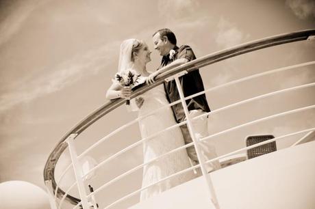 Couple on cruise ship deck