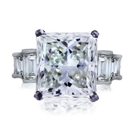 Platinum 6.05ct Radiant Cut Diamond Engagement Ring