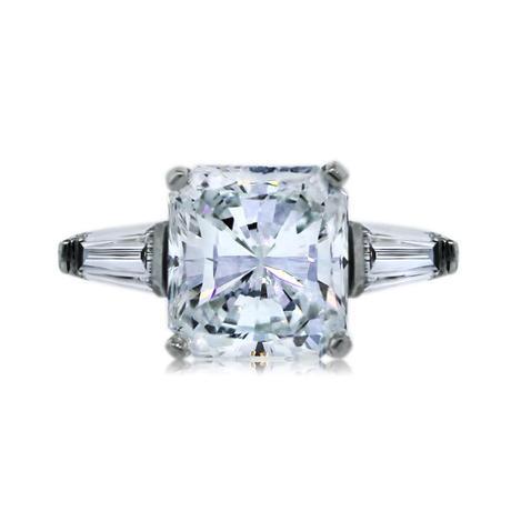 Platinum GIA Certified 3ct Radiant Cut Diamond Engagement Ring