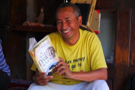 I was delighted that Angchuk, the founder was there when I visited as very often he is away giving lectures on sustainability. Here he is with Patricia Glynn's book 'What Dawid Knew'. I gave it to him as the Ladakhi culture has so many similarities to the bushman, the only difference is that they have fortunately not been completely lost forever.