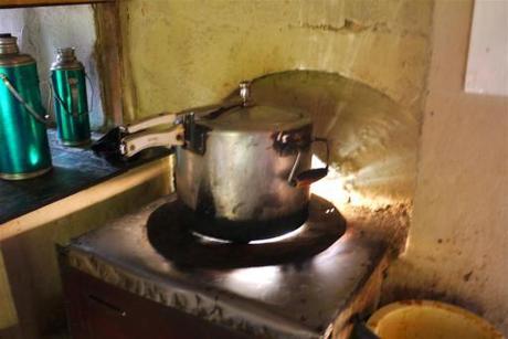 Proof! A pressure cooker inside the kitchen using solar power. 