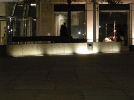 Duke of York Square, London - Stone Element Seat Unit with Lighting at Night