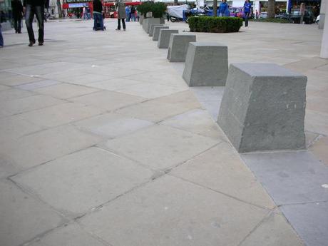 Duke of York Square, London - Stone Block Bollard Seats, Some With Lighting