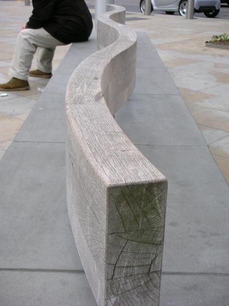 Duke of York Square, London - Wooden Seat Back Detail