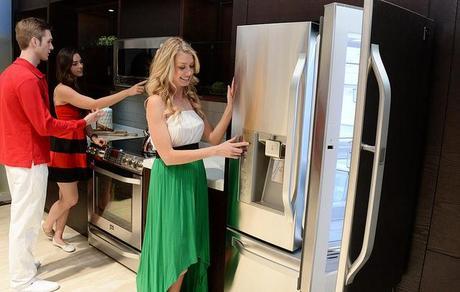 Visitors at the 2014 CES show check out the latest appliances for the home. Photo courtesy LG.