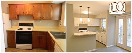 BEFORE and AFTER on the Savage Drive Townhouse Rental FLIP: Kitchen