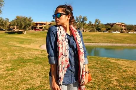 Dark Chambray GAP Shirt, Striped Jeans Lucky Brand, Ecco Boots, Tanvii.com