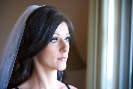 Bride with her hair down and veil