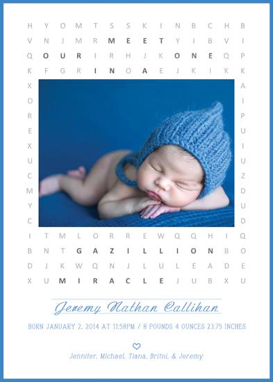 birth announcements - One in a gazillion word search