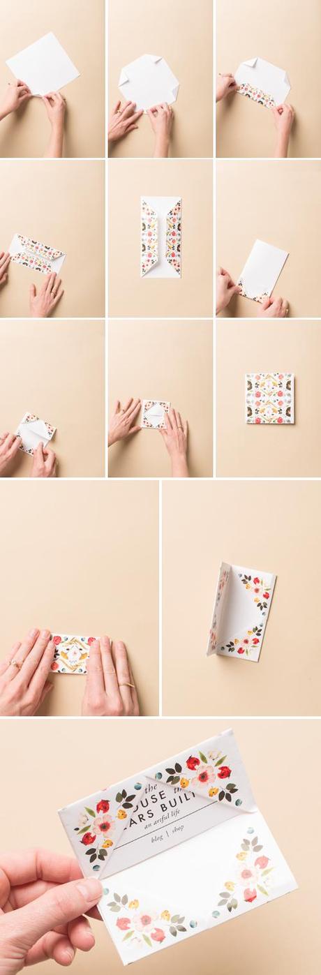 Print & make origami business card holder