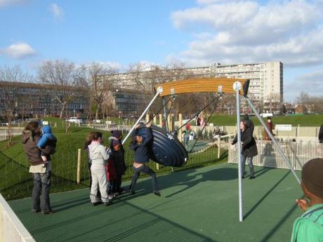 Chumleigh Gardens Under 5's Playground, London - Multiple Child Swing Encouraging Interaction