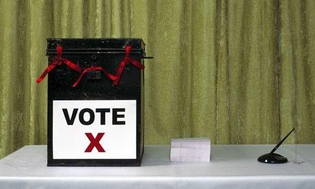 ballot box on a table