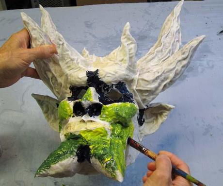 paper mache mask-start paint
