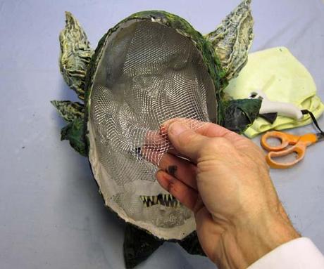 paper mache mask-take out wire