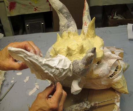 paper mache mask-cloth horns