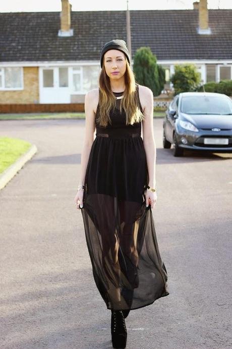 Black Chiffon maxi dress