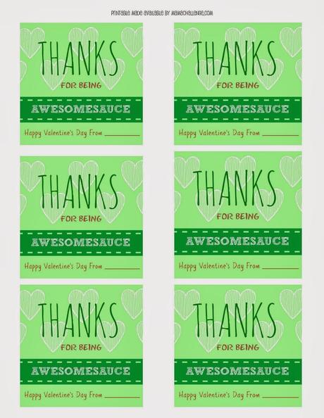 Go Go squeeZ Applesauce Valentines - 'Thanks for Being Awesomesauce' {Free Printable}