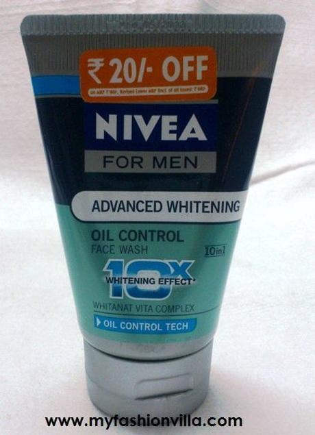 Nivea For Men Advanced Whitening Oil Control Face Wash