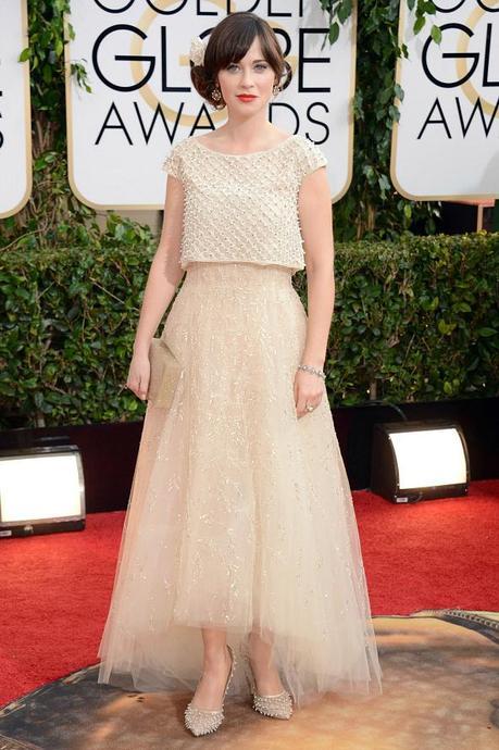 What We Loved On Golden Globes 2014 Red Carpet zooey deschanel GG 2014