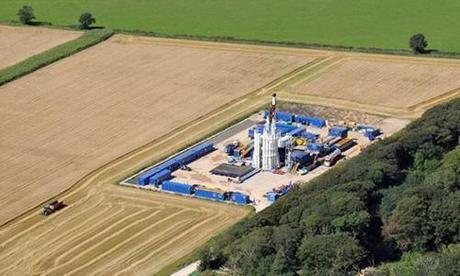 According to a government-commissioned report, the government is planning to permit as many as 2,800 wells to be drilled. Cuadrilla fracking site in the Bowland Basin near Blackpool, England.