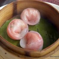 pink crab dumpling