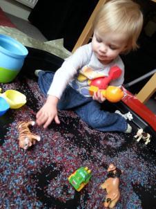 Coloured Rice Sensory Play