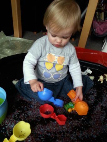 Coloured Rice Sensory Play