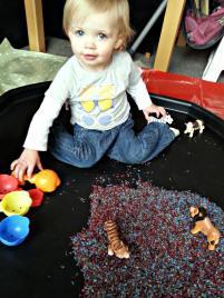 Coloured Rice Sensory Play