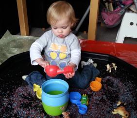 Coloured Rice Sensory Play