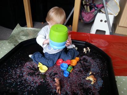 Coloured Rice Sensory Play